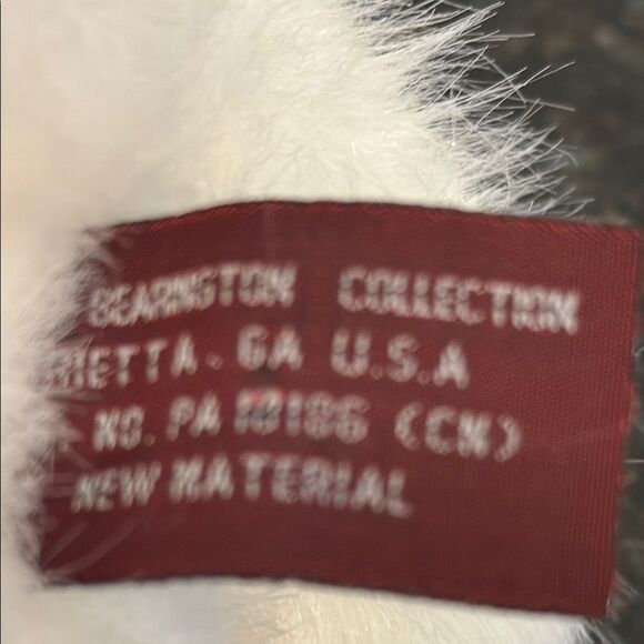 Vintage Bearington Collection Plush White Dog w/floral hat. Size 7” - Picture 7 of 11